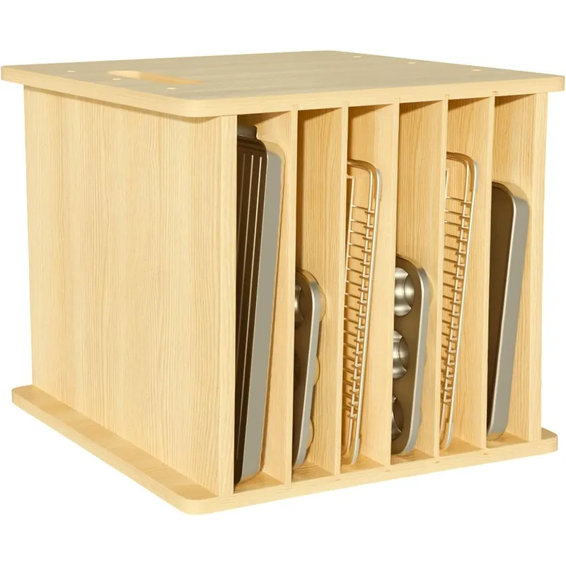 Kitchen Baking Sheet Organizer - Divisori in legno a 7 livelli