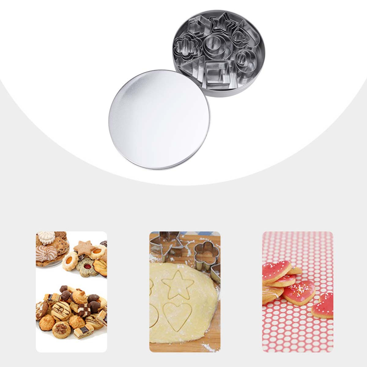 Kitchen Bakery - Set di tagliabiscotti in acciaio inossidabile,