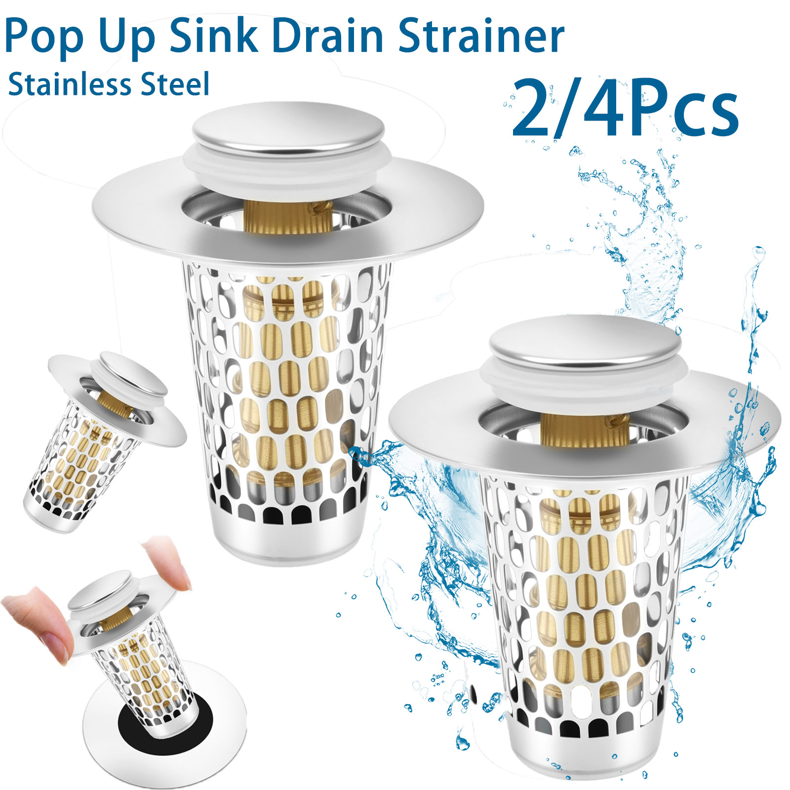 Kitchen Up - 2/4Pc Pop Up Lavello Scarico Filtro