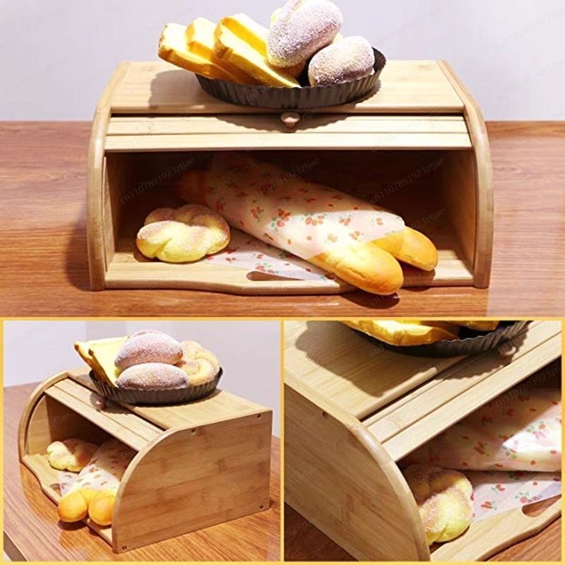 Kitchen Baking Storage Containers - Contenitore per Pane in Bambù Multifunzione