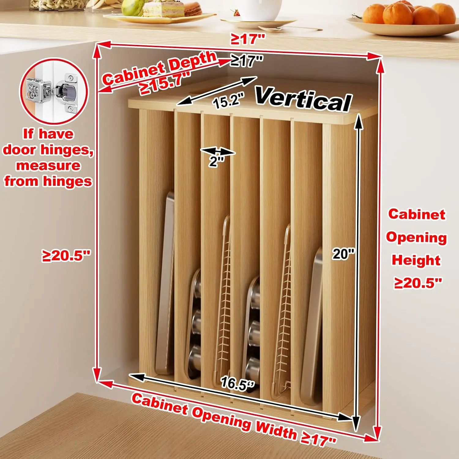 Divisori in legno a 7 livelli  - Kitchen Baking Sheet Organizer recensione e prezzo