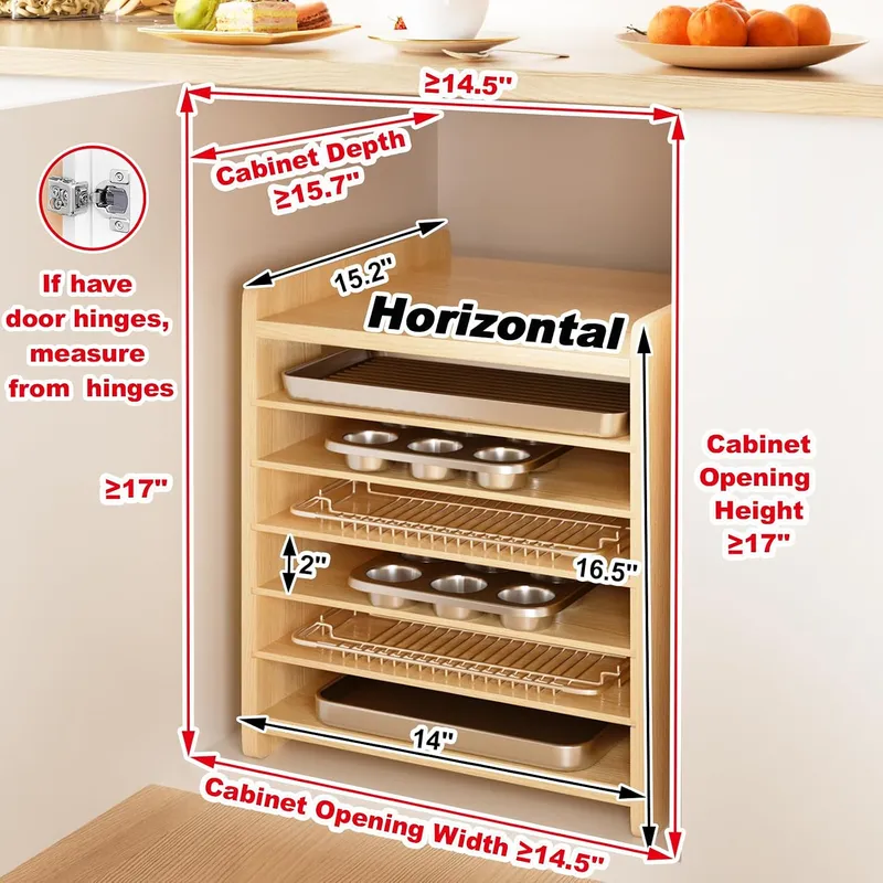 Divisori in legno a 7 livelli  - Kitchen Baking Sheet Organizer recensione e prezzo