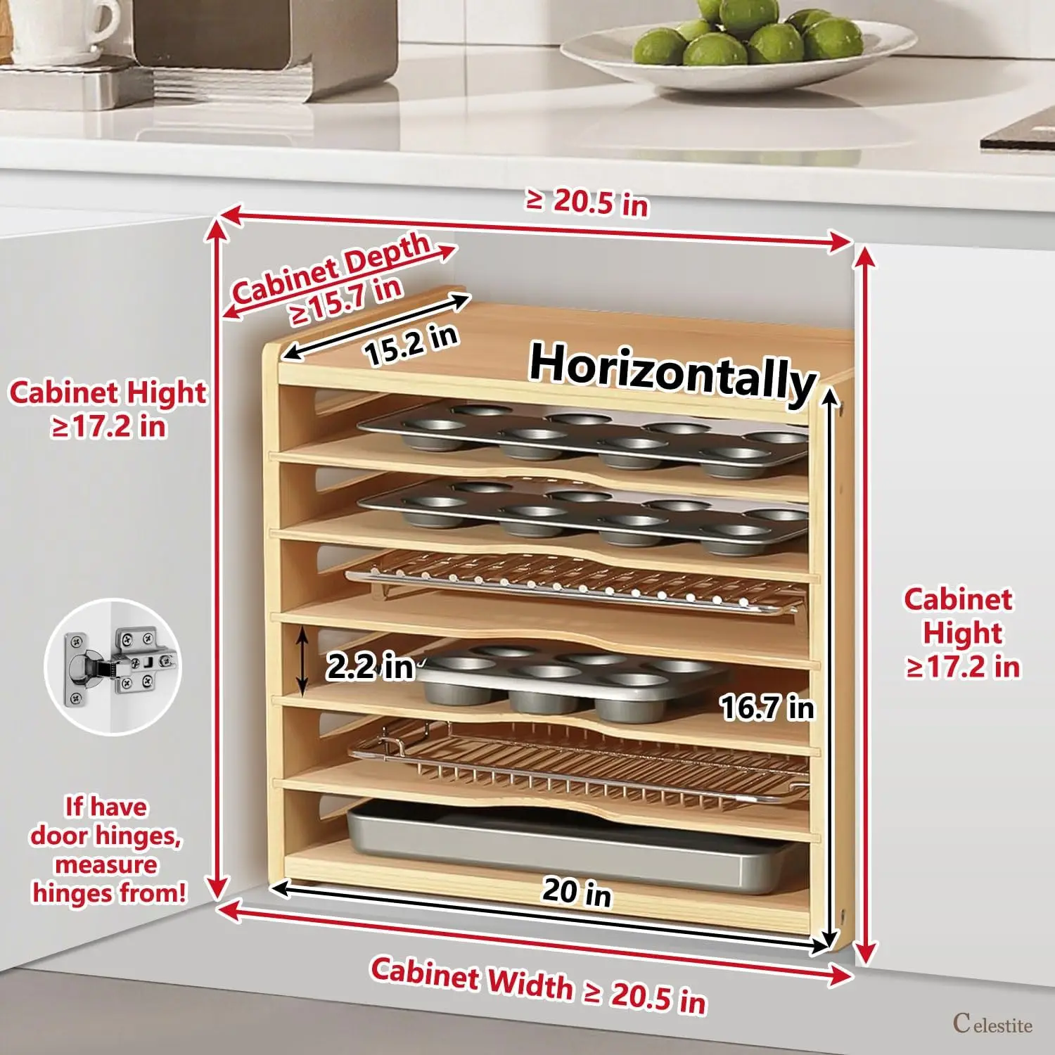Divisori in Legno per Armadiet - Kitchen Baking Sheet Organizer recensione e prezzo